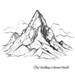 Serene Mountain Peak Coloring Pages 1