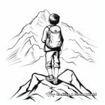 Serene Mountain Peak Coloring Pages 3