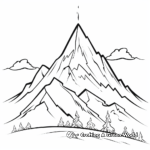 Serene Mountain Peak Coloring Pages 4