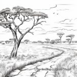 Serengeti Landscape: Wild African Savannah Coloring Pages 4