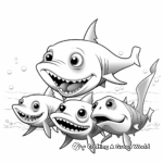 Shark Family Coloring Pages: Baby Sharks and Parents 3