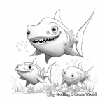 Shark Family Coloring Pages: Baby Sharks and Parents 4