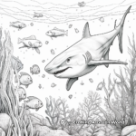 Sharks and Coral Reef Scene Coloring Pages 2