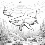 Sharks and Coral Reef Scene Coloring Pages 4