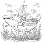 Sharks and Shipwreck Coloring Pages 2