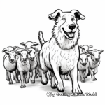 Sheep Dog Herding Sheep Coloring Pages 2