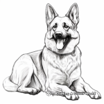 Short-Haired German Shepherd Coloring Pages 2