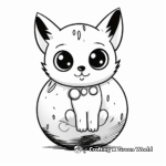 Siamese Cat with Christmas Bauble Coloring Pages 1