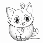 Siamese Cat with Christmas Bauble Coloring Pages 4
