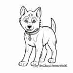 Siberian Husky in the Snow Coloring Pages 3
