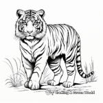 Siberian Tiger in the Wild Coloring Pages 1