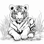Siberian Tiger Relaxing Coloring Pages 1