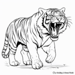 Siberian Tiger Roaring Coloring Pages 2