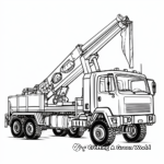Sidelifter Crane Truck Coloring Pages for Adults 1