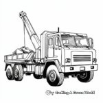 Sidelifter Crane Truck Coloring Pages for Adults 3