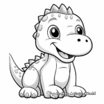 Simple and Cute Dinosaur Coloring Pages 1