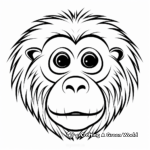Simple Baboon Face Coloring Pages for Kids 1