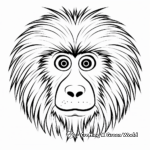 Simple Baboon Face Coloring Pages for Kids 2