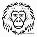 Simple Baboon Face Coloring Pages for Kids 3