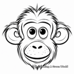 Simple Baboon Face Coloring Pages for Kids 4