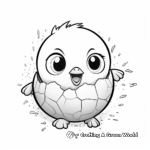 Simple Baby Bird in Cracked Egg Coloring Pages for Children 1