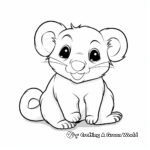 Simple Baby Ferret Coloring Pages for Kids 1
