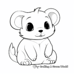 Simple Baby Ferret Coloring Pages for Kids 2