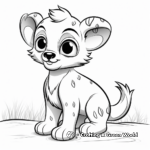 Simple Baby Hyena Coloring Pages for Toddlers 4
