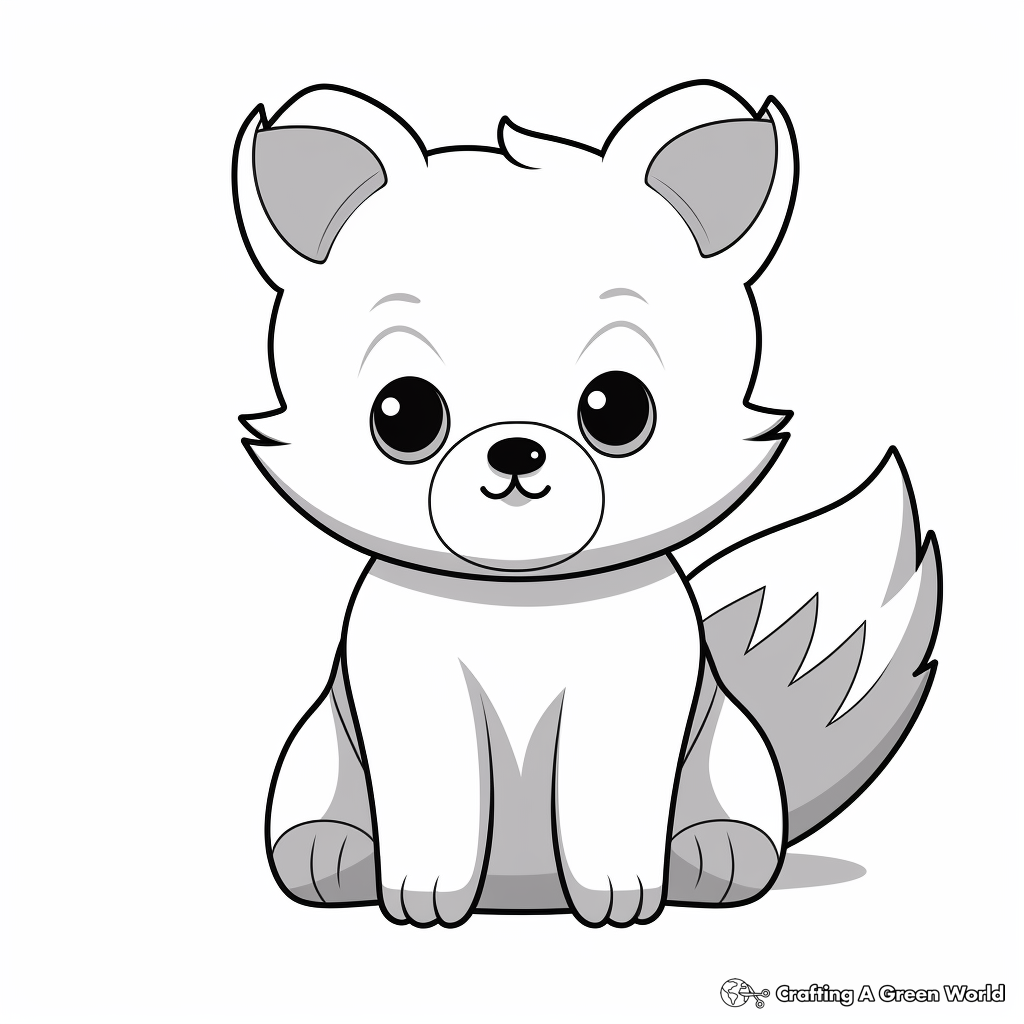 Simple Baby Red Panda Coloring Pages for Children 1