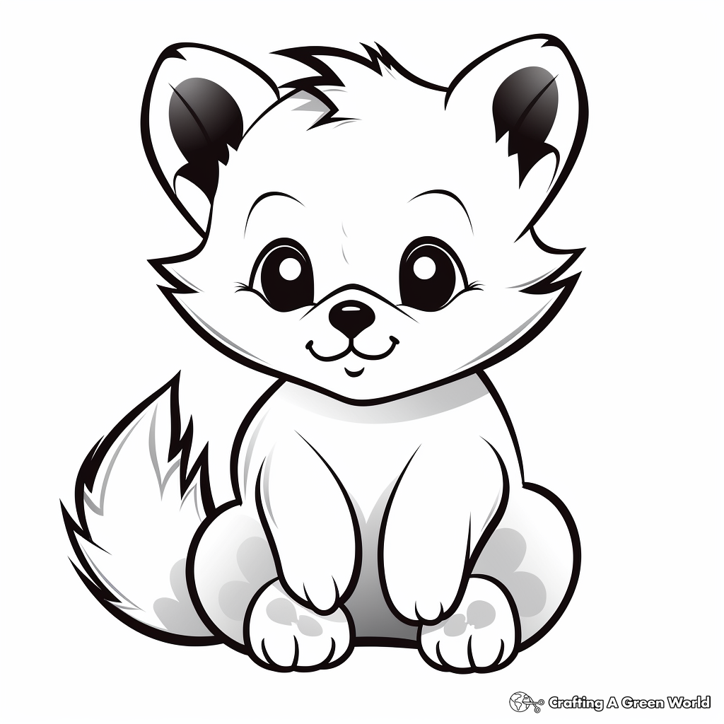 Simple Baby Red Panda Coloring Pages for Children 2