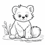 Simple Baby Red Panda Coloring Pages for Children 3