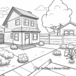 Simple Backyard Landscape Coloring Pages for Beginners 1