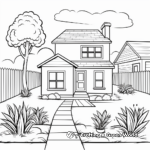 Simple Backyard Landscape Coloring Pages for Beginners 3