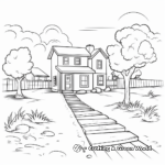 Simple Backyard Landscape Coloring Pages for Beginners 4