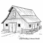 Simple Barn Outline Coloring Pages for Kids 1