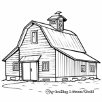Simple Barn Outline Coloring Pages for Kids 2