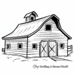 Simple Barn Outline Coloring Pages for Kids 3