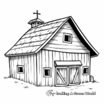 Simple Barn Outline Coloring Pages for Kids 4