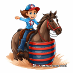 Simple Barrel Racing Coloring Pages for Children 1