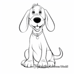 Simple Basset Hound Coloring Pages for Children 1