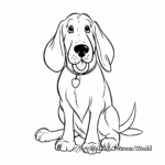 Simple Basset Hound Coloring Pages for Children 4