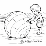 Simple Beach Ball Coloring Pages for Children 1