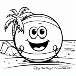 Simple Beach Ball Coloring Pages for Children 2