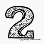 Simple Big Number 2 Coloring Pages for Toddlers 4