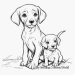 Simple Chocolate Lab Puppies Coloring Pages for Children 1