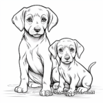 Simple Chocolate Lab Puppies Coloring Pages for Children 3