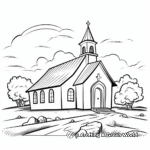 Simple Church Scenery Coloring Pages for Adults 1
