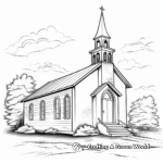 Simple Church Scenery Coloring Pages for Adults 2