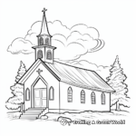 Simple Church Scenery Coloring Pages for Adults 3