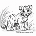 Simple Clouded Leopard Outlines for Kids 2